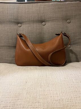 Vintage Longchamp Leather small baguette zip crossbody bag